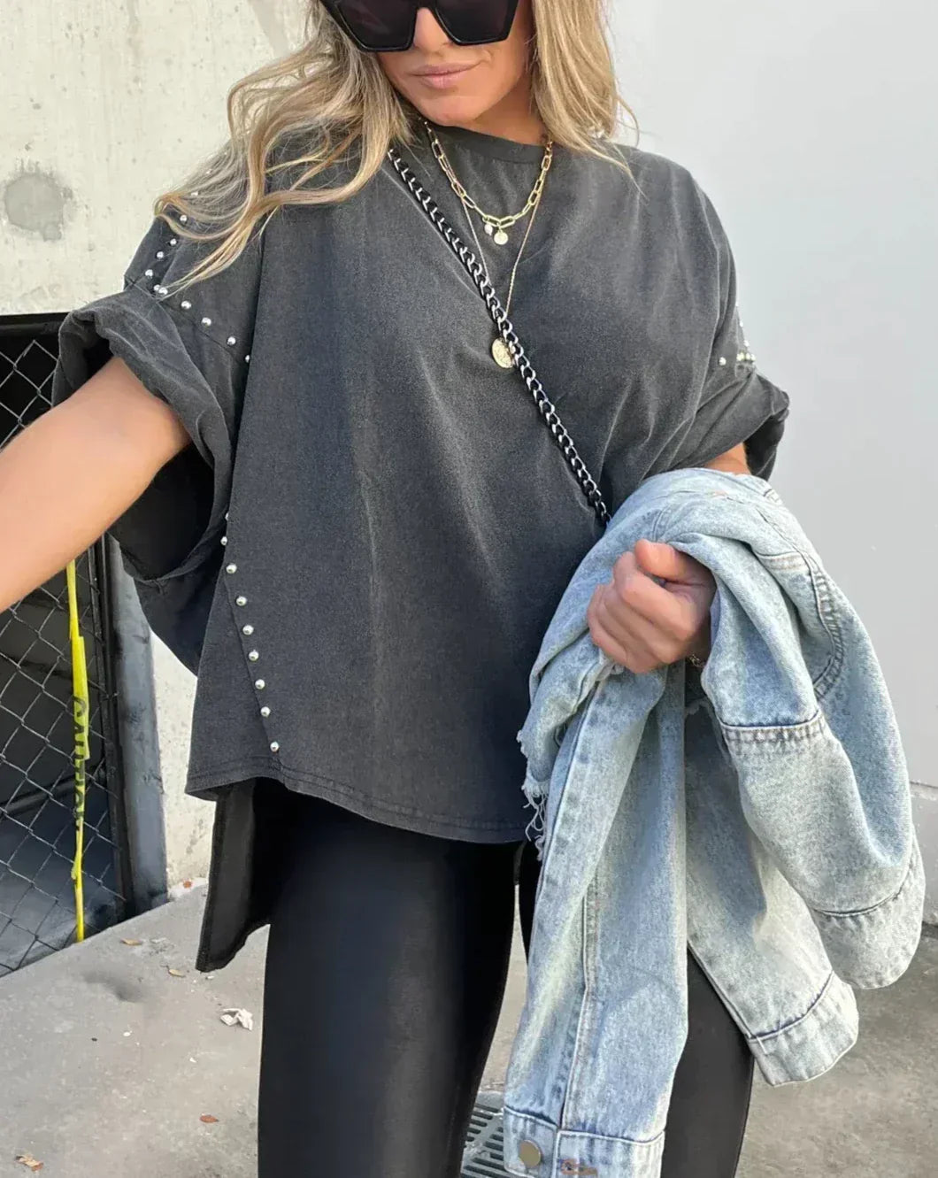 R&B | Oversized Nieten T-Shirt