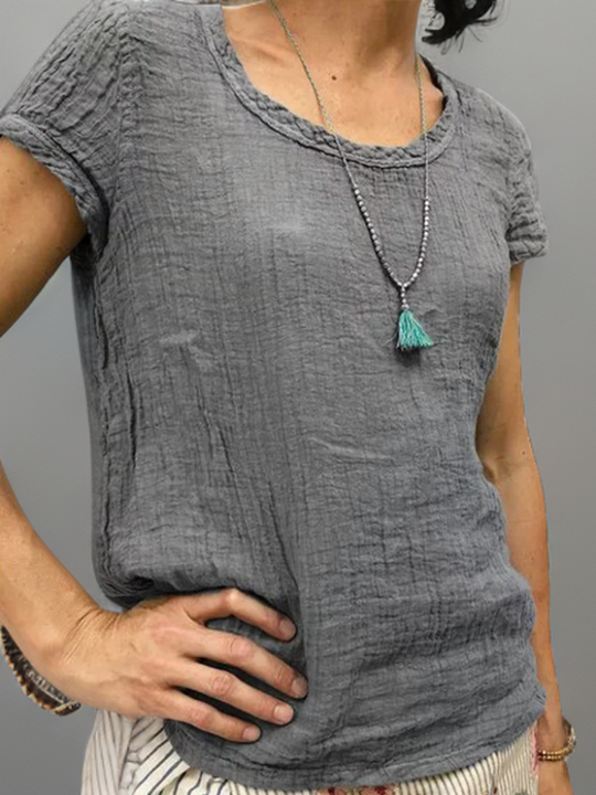 R&B | Vintage-T-Shirt mit abgerundetem Saum