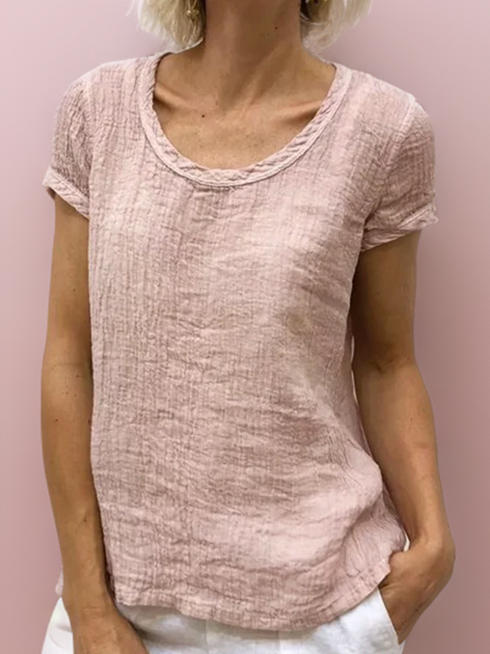 R&B | Vintage-T-Shirt mit abgerundetem Saum