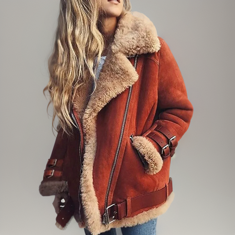 R&B | Modische Jacke mit Lederbefestigungen für Frauen