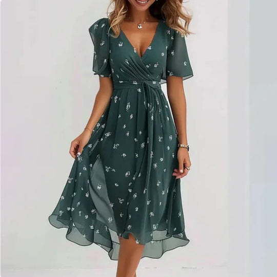 R&B | Luftiges Chiffonkleid mit Blumenmuster