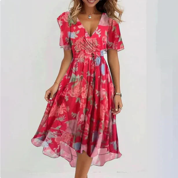 R&B | Luftiges Chiffonkleid mit Blumenmuster