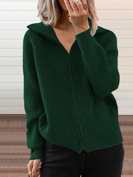 R&B | Rippstrick-cardigan mit Reißverschluss Weich und Stilvoll Perfekt für Schichten