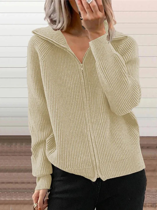 R&B | Rippstrick-cardigan mit Reißverschluss Weich und Stilvoll Perfekt für Schichten