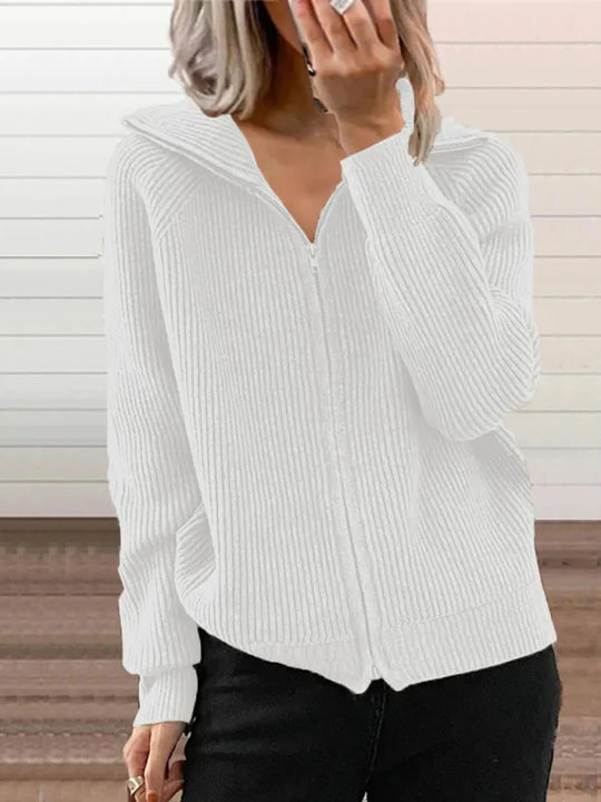 R&B | Rippstrick-cardigan mit Reißverschluss Weich und Stilvoll Perfekt für Schichten