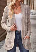 R&B | Cardigan - Damen Herbst Freizeit Fleece Strickjacke