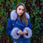 R&B | Jeansjacke mit Kunstfellkragen