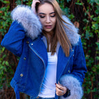R&B | Jeansjacke mit Kunstfellkragen