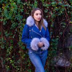 R&B | Jeansjacke mit Kunstfellkragen