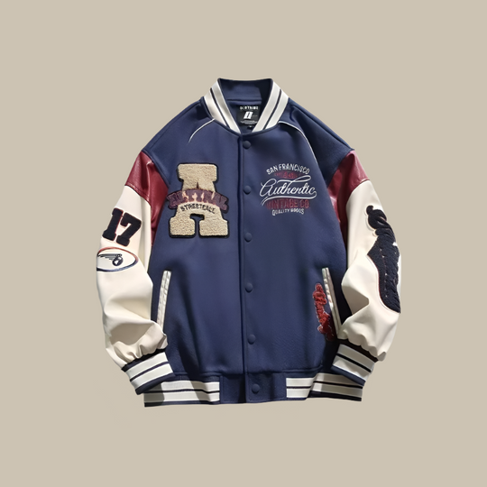 R&B | Trendy Übergroße Weinlese Baseballjacke für Herren