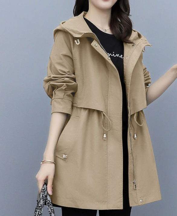 R&B | Langer Wasserdichter Trenchcoat für Damen Mit Kapuze