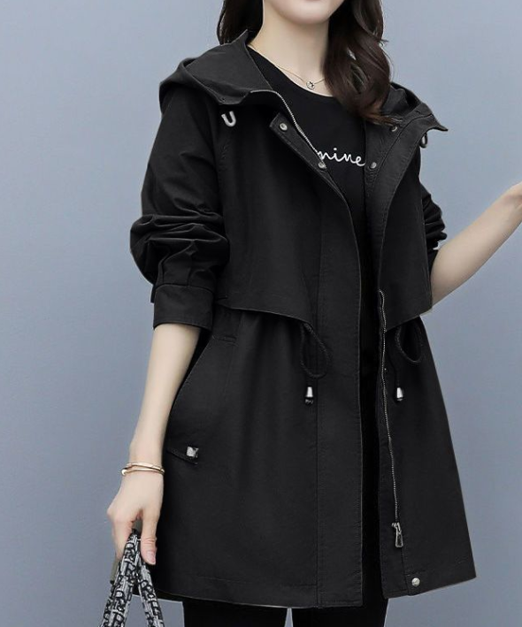 R&B | Langer Wasserdichter Trenchcoat für Damen Mit Kapuze