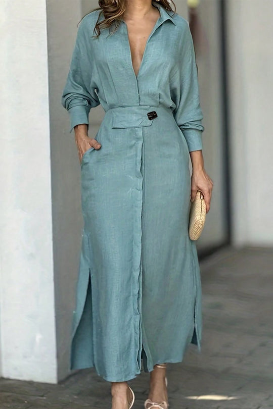 R&B | Klassisches Leinen-Maxi-Kleid