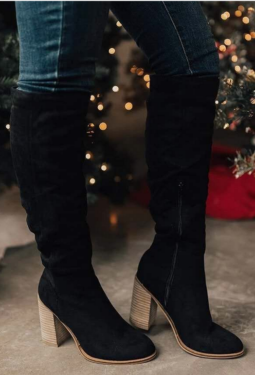 R&B | Wildleder Kniehohe Stiefel