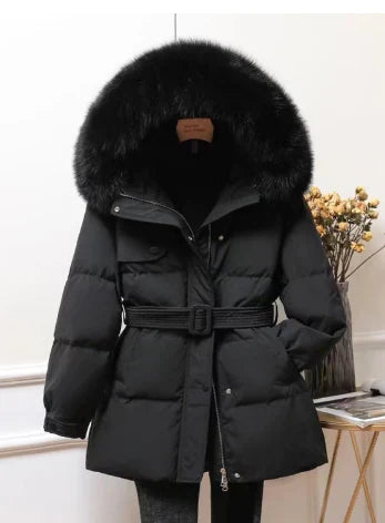 R&B | Winterjacke mit abnehmbarer Kapuze für Damen ideal für kaltes Wetter