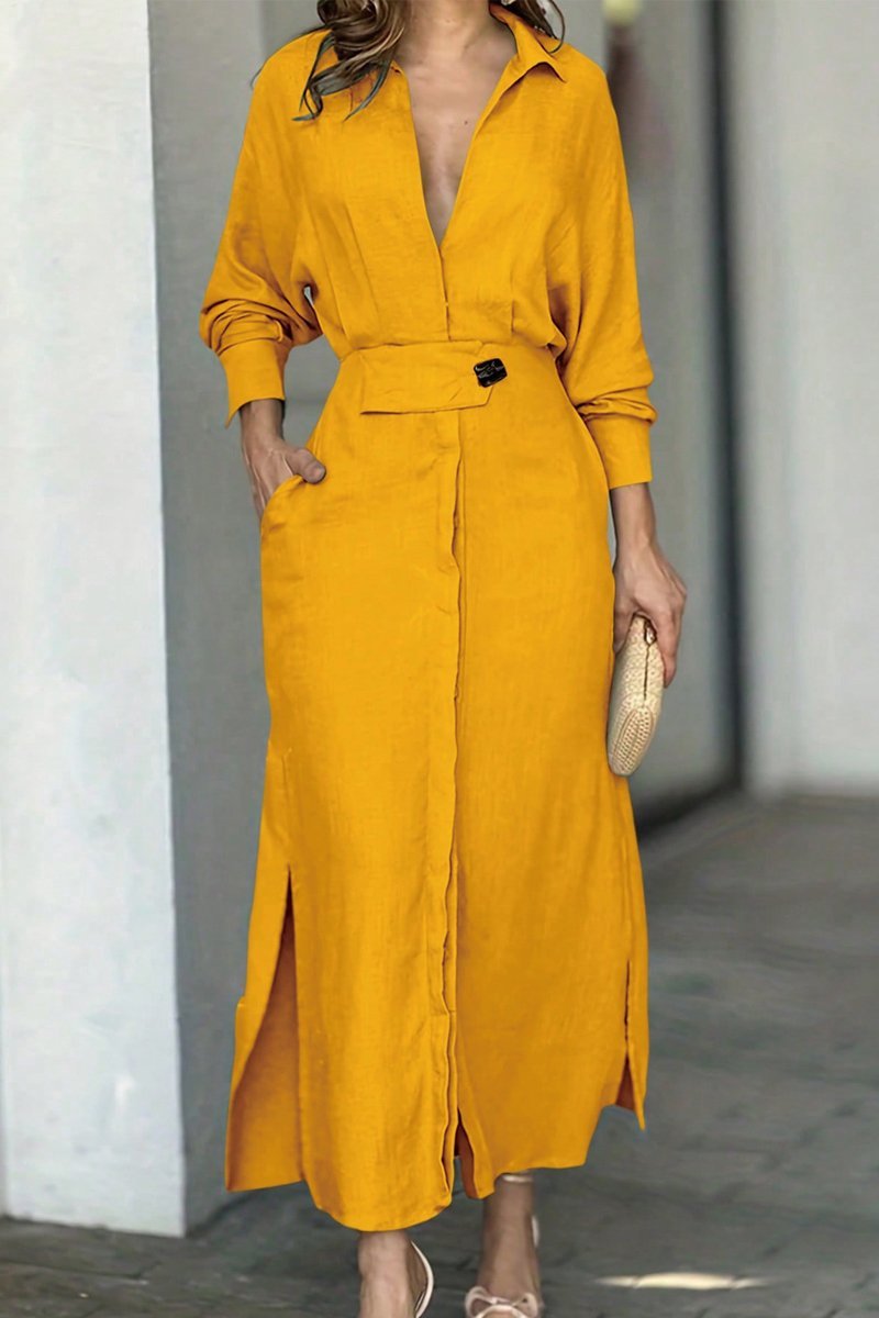 R&B | Klassisches Leinen-Maxi-Kleid