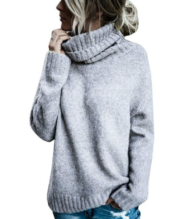 R&B | Bequemer Oversized Grauer Cashmere Rollkragenpullover Ideal für den Winter