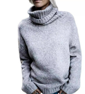 R&B | Bequemer Oversized Grauer Cashmere Rollkragenpullover Ideal für den Winter