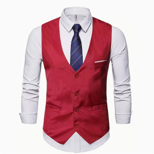 Herren elegante Anzugweste mit praktischen Taschen und modischem Design R&B