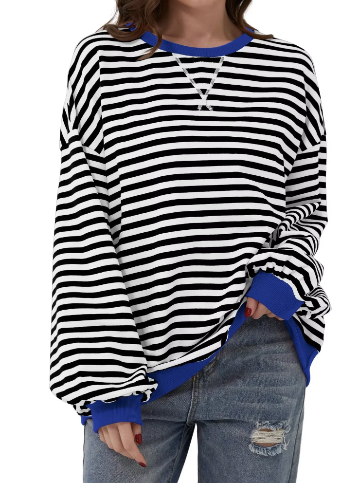 R&B | Lässiges Gestreiftes Sweatshirt Weich und Stilvoll Perfekt für Entspannte Tage