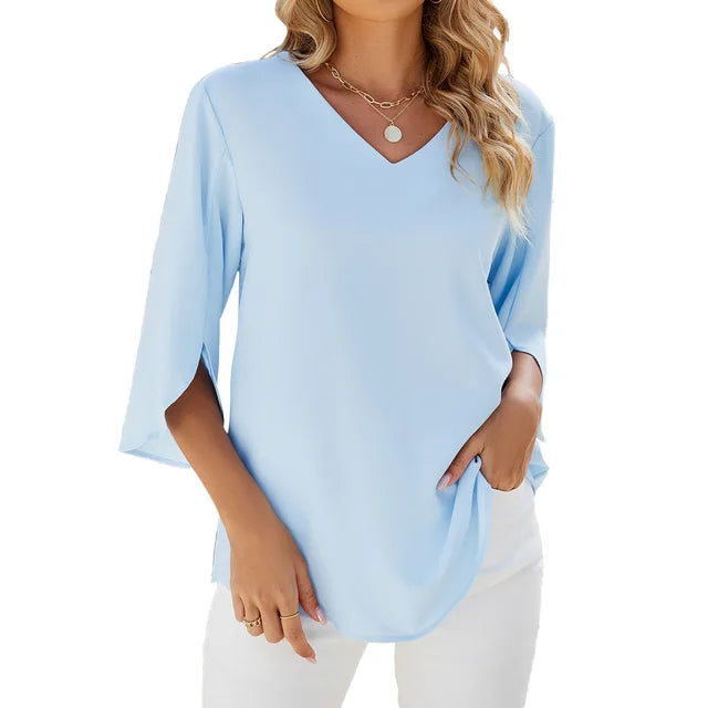 Sophie | Einzigartige Bluse mit V-Ausschnitt