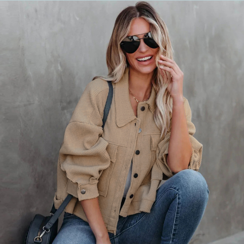 R&B | Lässige Kurze Jacke Baumwolle Leicht und Trendy