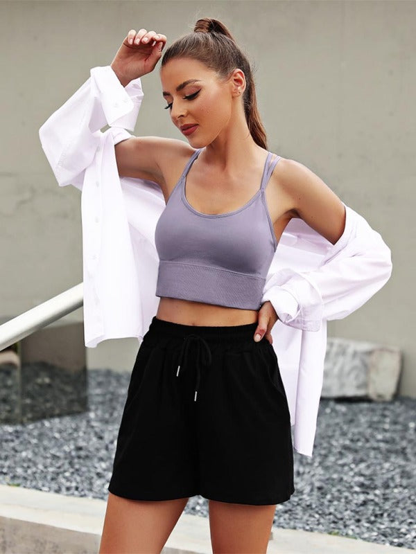 R&B | 3Er Pack Damen Sport Bh Gepolstert Crisscross Yoga Bh Nahtlos Mittel Impact Fitness Activewear