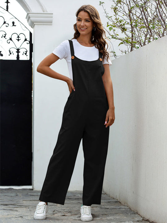 R&B | Damen Gewebte Retro Lässige Lange Latzhose