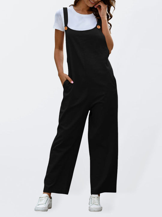 R&B | Damen Gewebte Retro Lässige Lange Latzhose