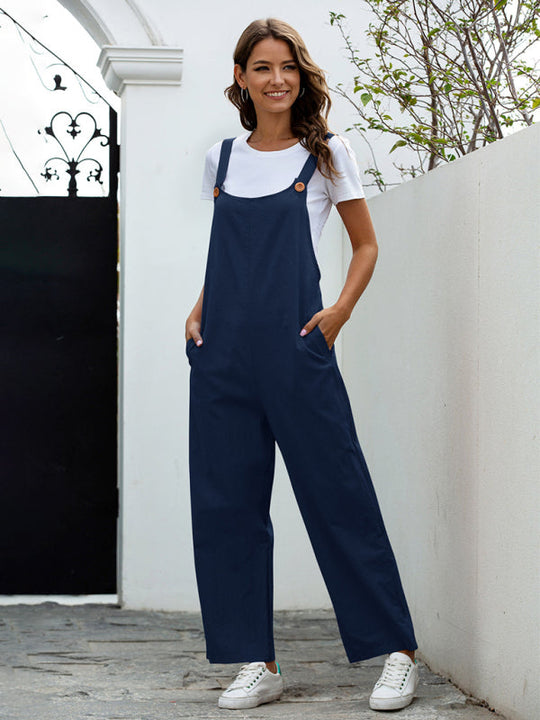 R&B | Damen Gewebte Retro Lässige Lange Latzhose