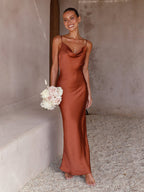 R&B | Elegantes Satin-Kleid Für Anlässe Tagsüber Und Abends
