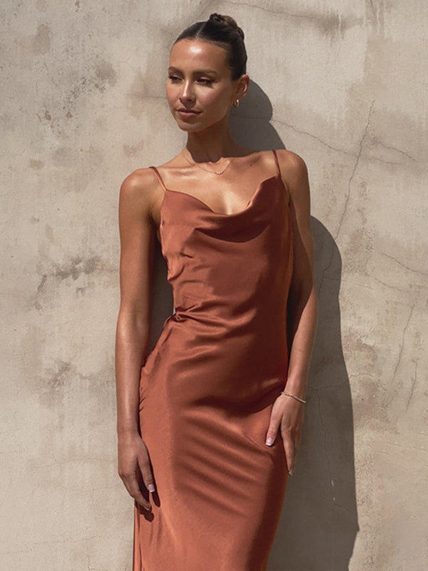 R&B | Elegantes Satin-Kleid Für Anlässe Tagsüber Und Abends