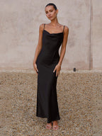 R&B | Elegantes Satin-Kleid Für Anlässe Tagsüber Und Abends