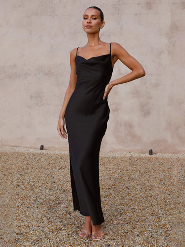 R&B | Elegantes Satin-Kleid Für Anlässe Tagsüber Und Abends