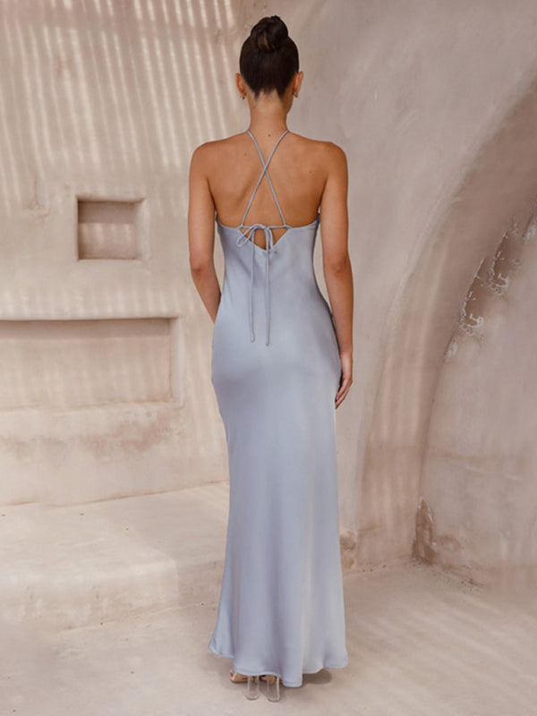 R&B | Rückenfreies Neckholder Maxikleid