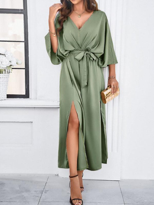 R&B | Damen Elegantes V-Ausschnitt Lockere Kleid