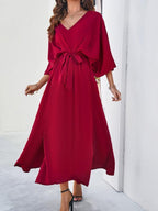 R&B | Damen Elegantes V-Ausschnitt Lockere Kleid