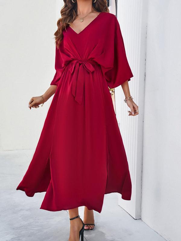 R&B | Damen Elegantes V-Ausschnitt Lockere Kleid
