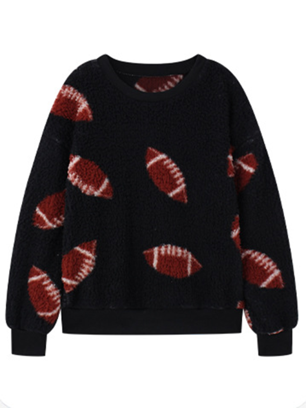 R&B| Modisch Locker Halloween Druck Plüsch Locker Pullover Sweatshirt