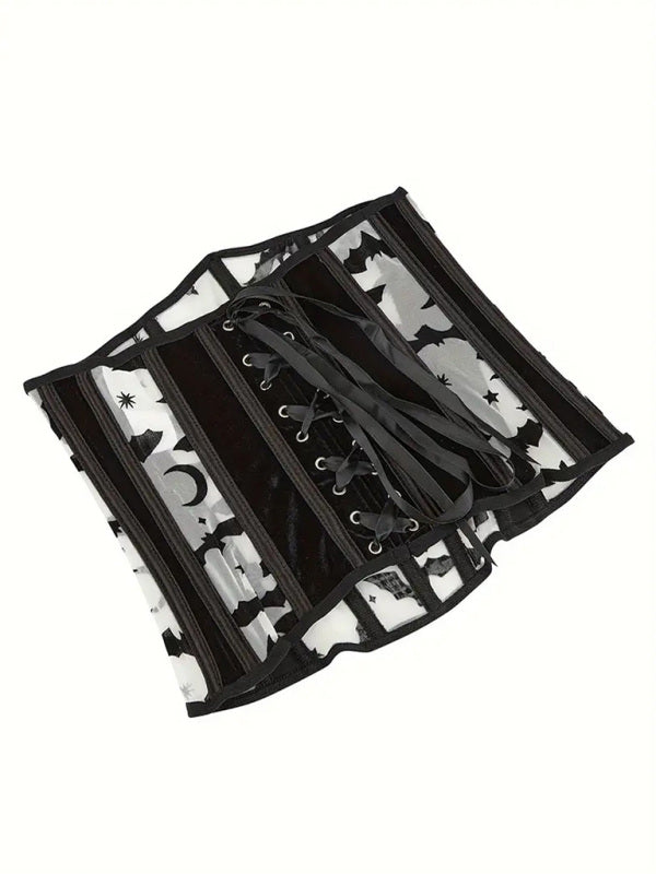 R&B| Halloween Neue Bauchband Fischgrat-Flanell Fledermausdruck Korsett