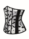 R&B| Halloween Neue Bauchband Fischgrat-Flanell Fledermausdruck Korsett
