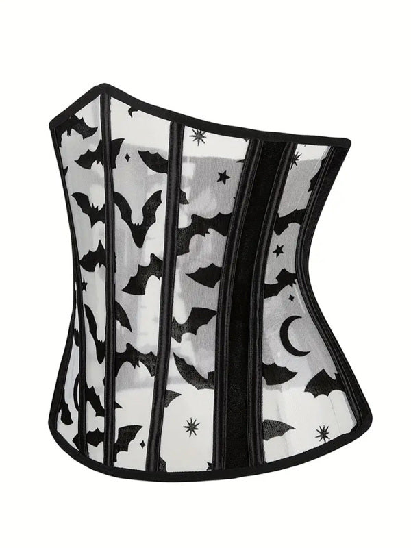 R&B| Halloween Neue Bauchband Fischgrat-Flanell Fledermausdruck Korsett
