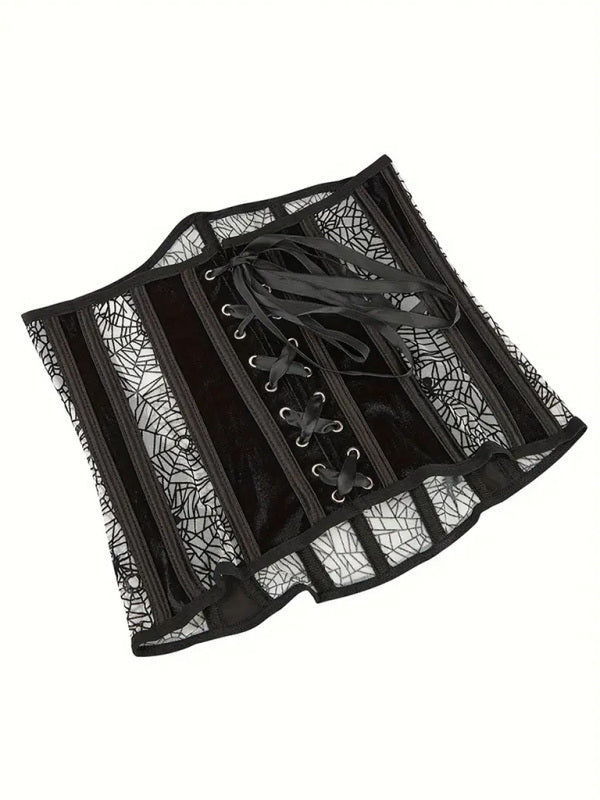 R&B| Halloween Bauchband Fischknochen Formende Taillenband Spider Flocking Bedrucktes Formendes Taillenband