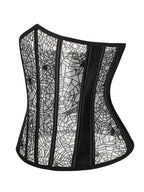 R&B| Halloween Bauchband Fischknochen Formende Taillenband Spider Flocking Bedrucktes Formendes Taillenband