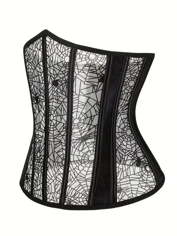 R&B| Halloween Bauchband Fischknochen Formende Taillenband Spider Flocking Bedrucktes Formendes Taillenband