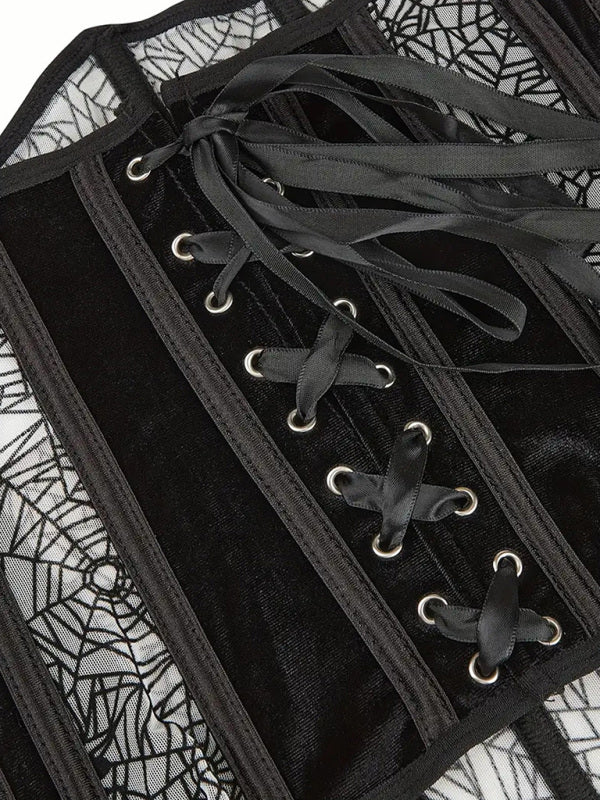 R&B| Halloween Bauchband Fischknochen Formende Taillenband Spider Flocking Bedrucktes Formendes Taillenband