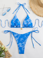 R&B | Blumenmuster Halterneck-Bikini