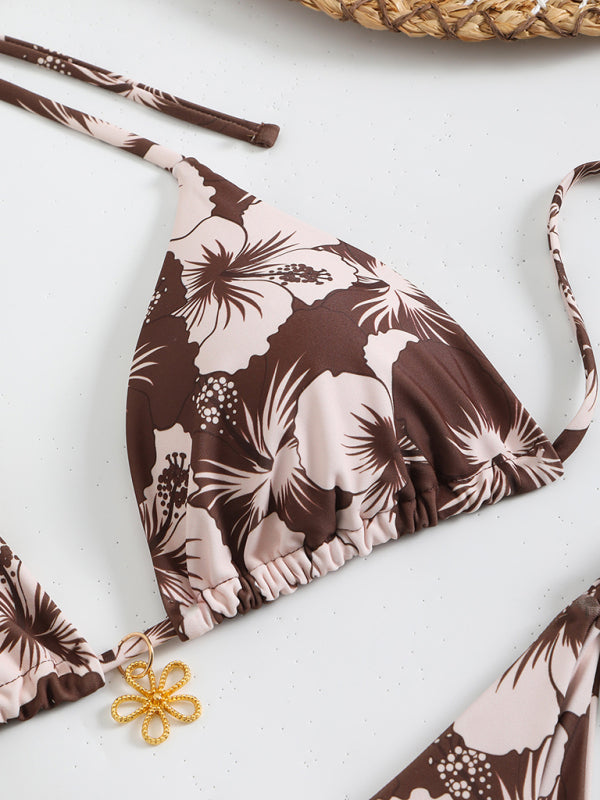 R&B | Blumenmuster Halterneck-Bikini