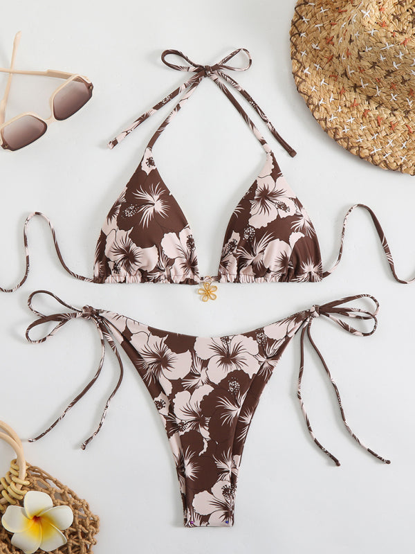 R&B | Blumenmuster Halterneck-Bikini