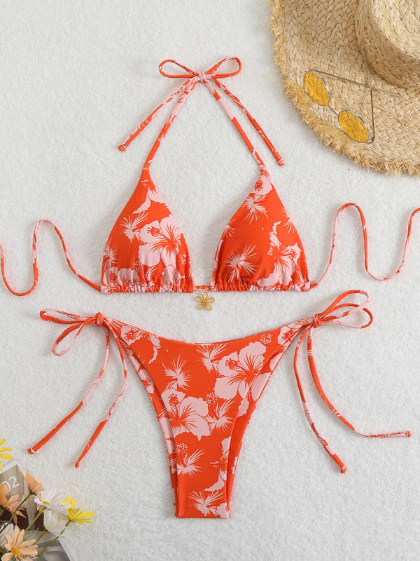 R&B | Blumenmuster Halterneck-Bikini